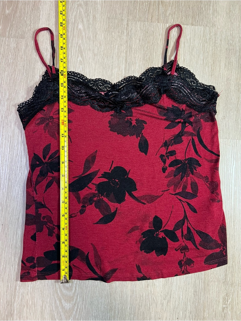 Y2K Le Chateau Chic Red Floral Lace Trim Women’s Medium Cami Short & Pajama Set - Picture 2 of 11